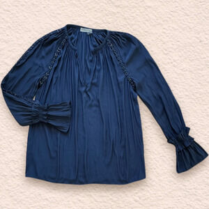 Ramy Brook Long Sleeved Blouse-Line of rings arm and shoulder Detailing XS /TP‎
